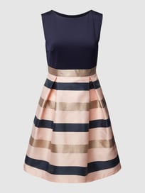 Cocktailjurk met streepmotief van Swing Blauw / turquoise - 36