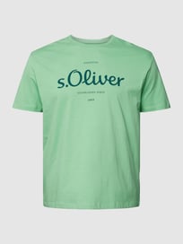 PLUS SIZE T-shirt met labelprint van S.Oliver Plus Groen - 47