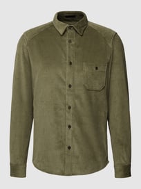 Overhemd van corduroy met borstzak, model 'Laremto' van Drykorn Groen - 10