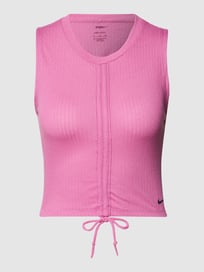Korte top met labelprint van NIKE TRAINING Roze - 22