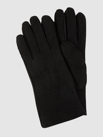 Leren handschoenen van lamsshearling van Weikert-Handschuhe Grijs / zwart - 36