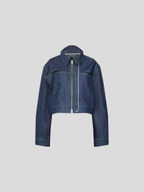 Cropped Jeansjacke mit Cut Outs von Jacquemus Blau / Türkis - 7