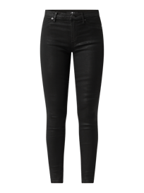 Super skinny fit high waist jeans van coated denim  van 7 For All Mankind Grijs / zwart - 45