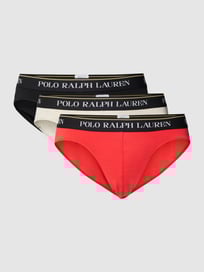Slip mit elastischem Logo-Bund im 3er-Pack Modell 'Brief Fashion' von Polo Ralph Lauren Underwear Rot - 43