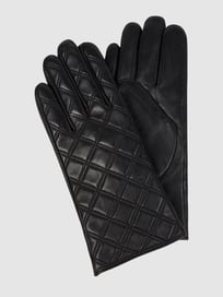 Leren handschoenen van lamsnappa van Weikert-Handschuhe Grijs / zwart - 30