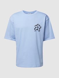 T-shirt met labelprint, model 'JASPER' van JAKE*S STUDIO MEN Paars - 46