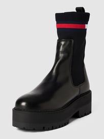 Chelsea Boots aus Leder-Mix mit Label-Detail von Tommy Jeans Grau / Schwarz - 16