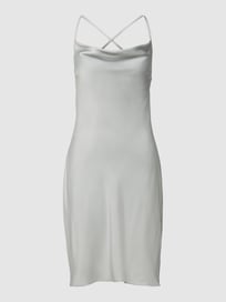 Cocktailjurk met watervalhals van Paradi Grijs / zwart - 37