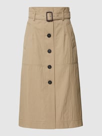 Midirock mit Knopfleiste und Gürtel Modell 'Vanda' von Weekend Max Mara Weiß - 11
