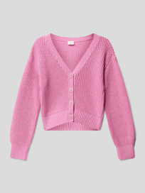 Strickjacke mit V-Ausschnitt von s.Oliver RED LABEL Rosa - 16