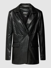 Blazer in leerlook, model 'PAPAYA' van Only Grijs / zwart - 45