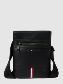 Schoudertas met labelprint, model 'CORPORATE' van Tommy Hilfiger Grijs / zwart - 26