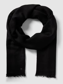 Wollschal mit Label-Detail von Fraas Grau / Schwarz - 48