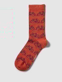 Sokken met all-over motiefprint, model 'bennie' van Thought Rood - 14