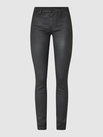 Super skinny fit high waist jeans van coated denim  van 7 For All Mankind Grijs / zwart - 30