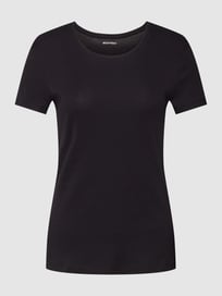T-Shirt mit geripptem Rundhalsausschnitt von Montego Grau / Schwarz - 15