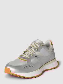 Sneakers met contrastgarnering in metallic, model 'Jonah' van BOSS Grijs / zwart - 46