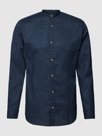 Freizeithemd mit Stehkragen Modell 'BAND' von Jack & Jones Blau / Türkis - 23