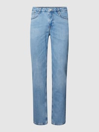 Jeans im 5-Pocket-Style Modell 'SLIM' von REVIEW Blau / Türkis - 5