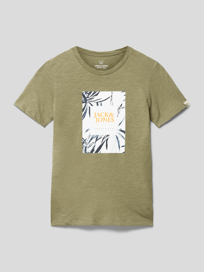 T-Shirt mit Label-Print Modell 'CRAYON' von Jack & Jones Grün - 5