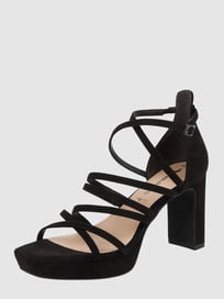 Sandalette in Veloursleder-Optik von Tamaris Grau / Schwarz - 44