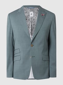 Slim Fit 2-Knopf-Sakko aus Schurwollmischung Modell 'Tancredo' von Atelier Torino Grün - 41