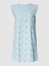 Mini-jurk met gebloemde broderie anglaise van Tom Tailor Denim Blauw / turquoise - 45