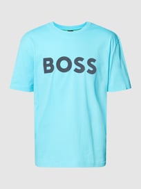 T-Shirt mit Label-Print von BOSS Green Blau / Türkis - 47