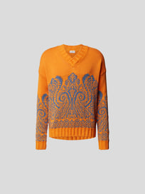Pullover mit kontrastivem Muster von Etro Orange - 22