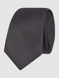 Krawatte aus reiner Seide (5 cm) von Monti Grau / Schwarz - 23