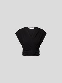 Crop Top in Wickel-Optik von Iro Grau / Schwarz - 10