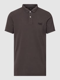 Poloshirt met logostitching, model 'VINT DESTROY' van Superdry Grijs / zwart - 3