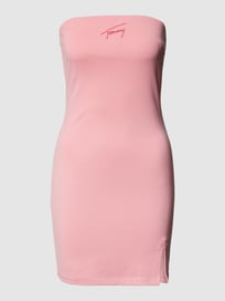 Bandeaujurk in minilengte met labelstitching van Tommy Jeans Roze - 3