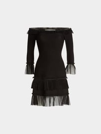 Off-Shoulder-Kleid von Jonathan Simkhai Grau / Schwarz - 9