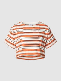 Cropped T-Shirt mit Label-Stitching Modell 'Boxy' von BDG Urban Outfitters Weiß - 44