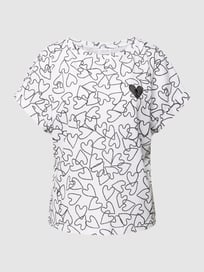 T-Shirt mit Allover-Muster und Logo-Detail von comma Casual Identity Weiß - 13