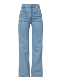 Flared High Waist Jeans aus Baumwolle Modell 'Mollie' von Gestuz Blau / Türkis - 40