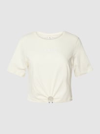 Kort T-shirt met logostitching, model 'PIERCING' van Guess Wit - 29