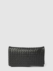 Clutch met gestructureerd oppervlak, model 'Piuma Weaving' van Abro Grijs / zwart - 5