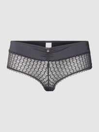 Hipster mit Spitzeneinsatz Modell 'Estelle Panty' von s.Oliver RED LABEL Grau / Schwarz - 8