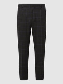 Carrot Fit Bundfaltenhose mit Gitterkaro Modell 'Ralph' von Antony Morato Grau / Schwarz - 44
