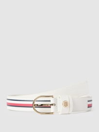 Leren riem met labeldetails van Tommy Hilfiger Wit - 45