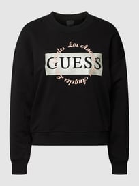 Sweatshirt mit Label-Print von Guess Grau / Schwarz - 29