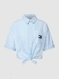 Overhemdblouse met labelpatch, model 'Front' van Tommy Jeans Blauw / turquoise - 1