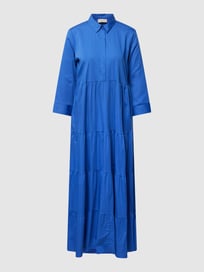 Maxi-jurk met volantzoom van Milano Italy Blauw / turquoise - 44