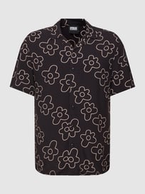 Freizeithemd mit Umlegekragen Modell 'RESORT' von URBAN CLASSICS Grau / Schwarz - 47