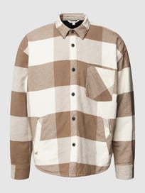 Overhemdjack met ruitmotief van REVIEW Bruin - 39