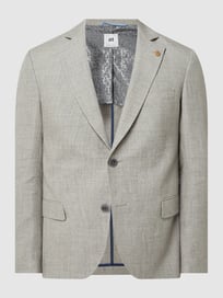 2-Knopf-Sakko aus Leinen-Schurwoll-Mix Modell 'Tito' von Atelier Torino Grau / Schwarz - 5