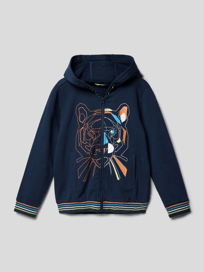 Sweatjack met motiefprint van s.Oliver RED LABEL Blauw / turquoise - 11