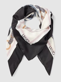 Schal mit Label-Print Modell 'Foulard' von Liu Jo White Grau / Schwarz - 8